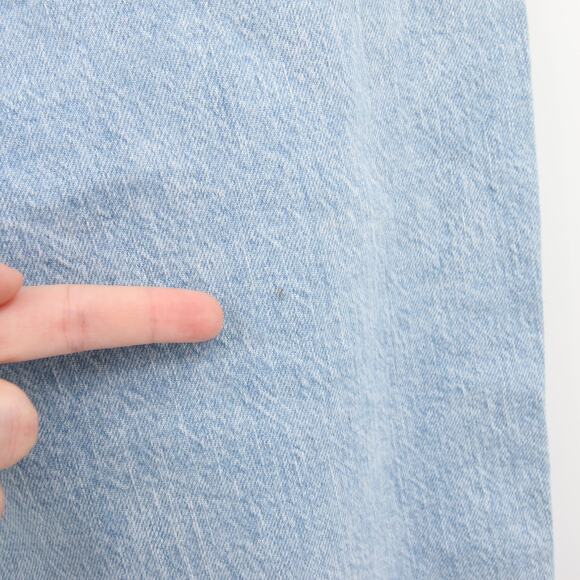 Arizona Jeans Light Wash Blue Distressed Raw Hem High Rise Vintage Straight 15 - Picture 9 of 14